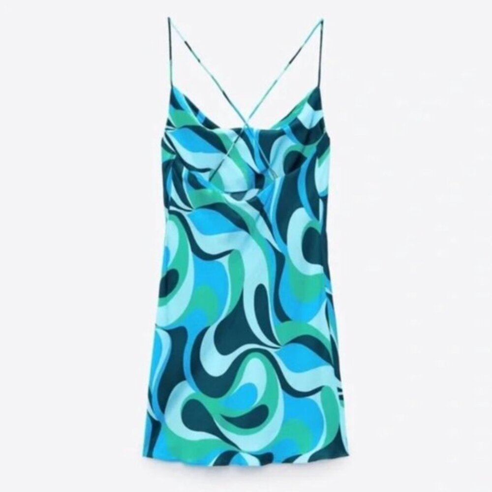 Zara The Safia Flowy Printed Dress XS - Picture 3 of 6